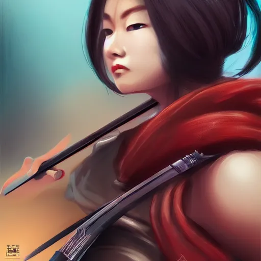 Image similar to yakuza woman with a katana, highly detailed, digital painting, artstation, concept art, sharp soft focus, illustration