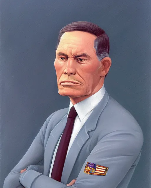 Image similar to govenor morkin. i thought i recognized your derps when i was brought onboard, portrait by ralph mcquarrie