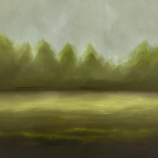 Prompt: creamy swamp landscape