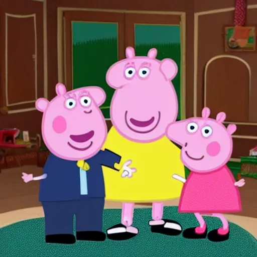 Prompt: still image of boris johnson as a character in peppa pig show