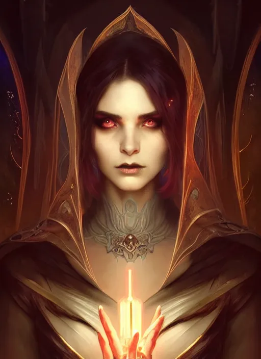 Image similar to a beautiful cinematic female Necromancer Sorceress, galatic shamen with Quantum energy fantasy, fantasy magic, undercut hairstyle, dark light night, intricate, elegant, sharp focus, illustration, highly detailed, digital painting, concept art, matte, art by WLOP and Artgerm and Greg Rutkowski and Alphonse Mucha, masterpiece