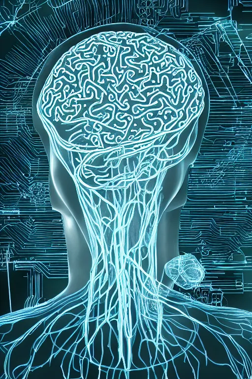 Prompt: lab grown brain with implanted tachyon receptors creating a sentient quantum temporal computer, intricately detailed digital illustration