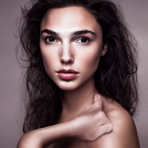 Prompt: a masterpiece portrait photo of a beautiful young woman who looks like an innuit gal gadot, symmetrical face