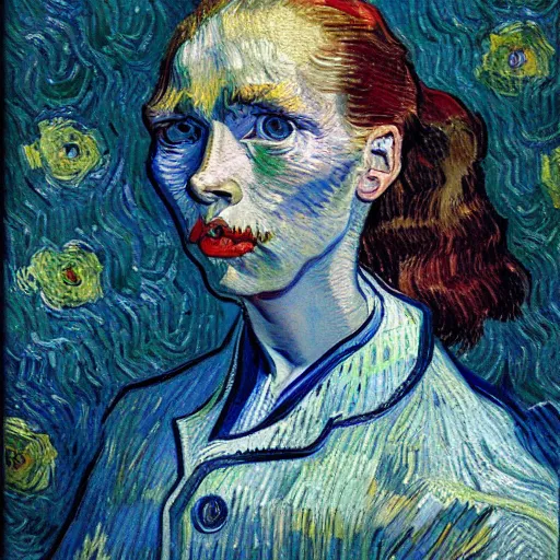 Image similar to high quality high detail painting by vincent van gogh, hd, mutated girl, photorealistic lighting