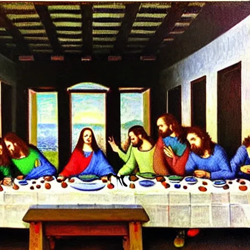 Image similar to the last supper, painted by monet