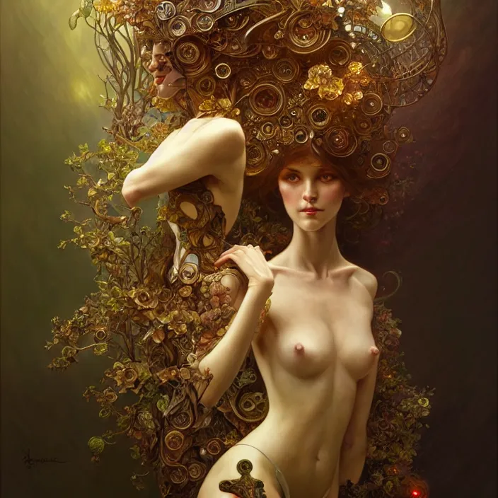 Image similar to organic automaton, diffuse lighting, fantasy, intricate, elegant, highly detailed, lifelike, photorealistic, digital painting, artstation, illustration, concept art, smooth, sharp focus, art by john collier and albert aublet and krenz cushart and artem demura and alphonse mucha