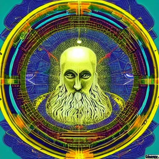 Image similar to The guru of the 3d singularity. The one hundred and twenty thirtieth supreme being