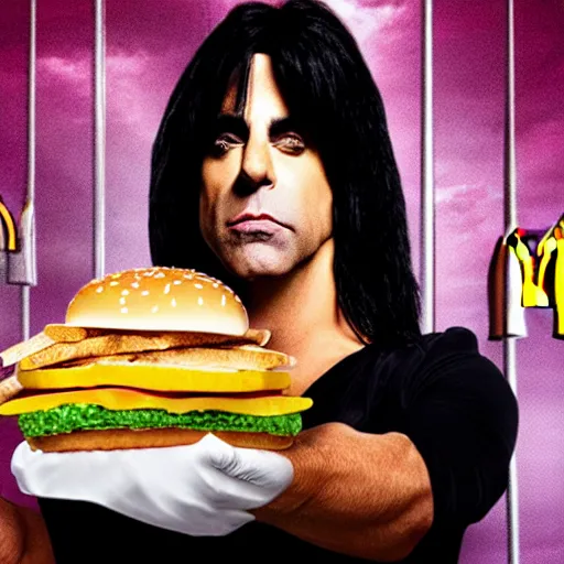 Image similar to criss angel mindfreak levitating over mcdonalds