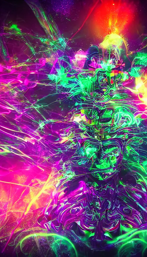 Image similar to psytrance artwork, with 3 d render