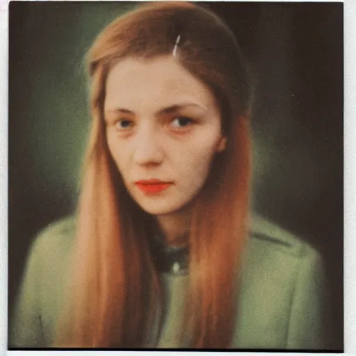 Prompt: color polaroid of Anna Vilenskaya by Andrei Tarkovsky