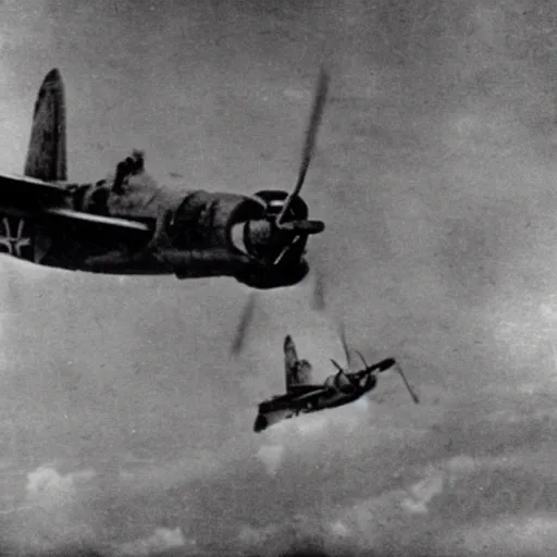 Image similar to ww 2 photo of a stuka dive bombers diving into the battlefield