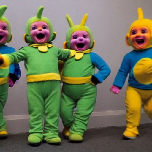 Image similar to teletubbies in swat uniforms