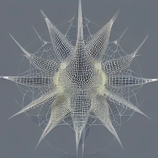 Prompt: radiolaria 3 d model by ernst haeckel, octane render