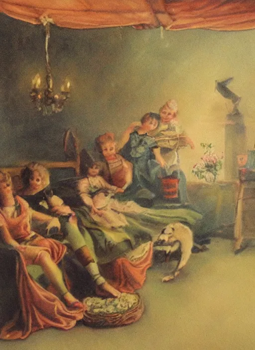 Image similar to a vintage painting of the lullaby