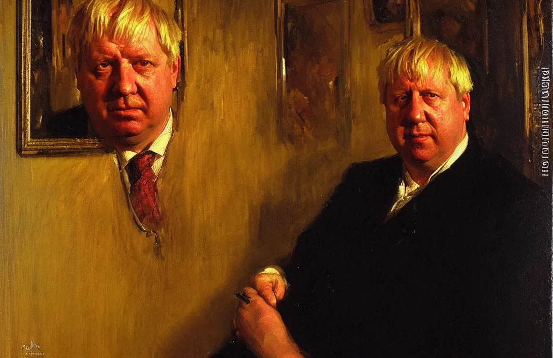 Image similar to portrait of boris!!!!!!!!!!!!!!!!!!!!!!!!!!!, detailed face, detailed painting, detailed no. 1 0 downing street, epic lighting, by ilya repin and phil hale