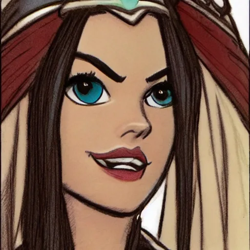 Image similar to milt kahl sketch of victoria justice as princess padme from star wars episode 3