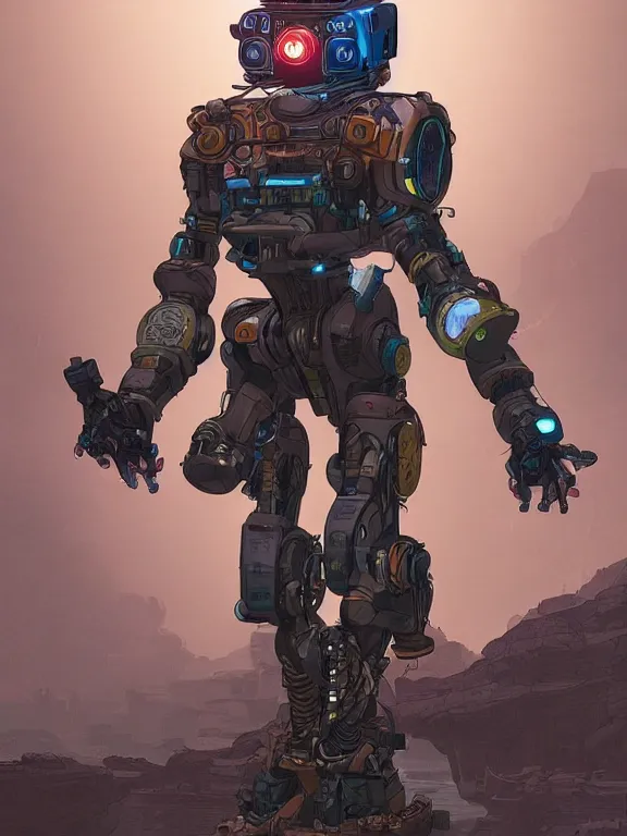 Image similar to solarpunk digital illustration pathfinder robot from apex legends, portrait by james gurney and laurie greasley, slim, concept art, cinematic composition, hyper realism, photorealistic, dramatic lighting, highly detailed,