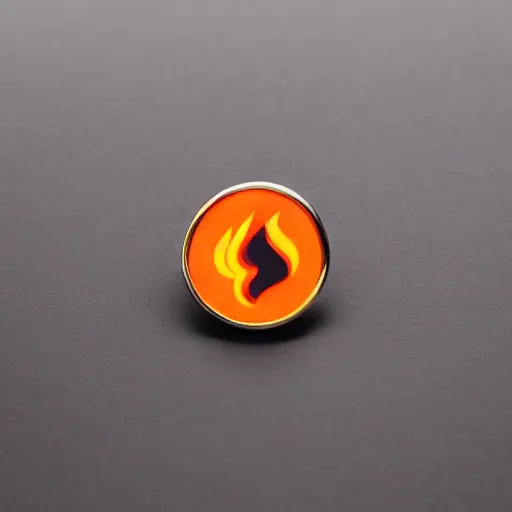 Image similar to a photo of a retro 5 0 s minimalistic clean fire warning enamel pin, studio lighting, behance