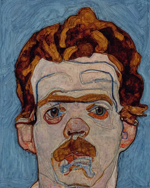 Prompt: a portrait of william h. macy by Egon Schiele