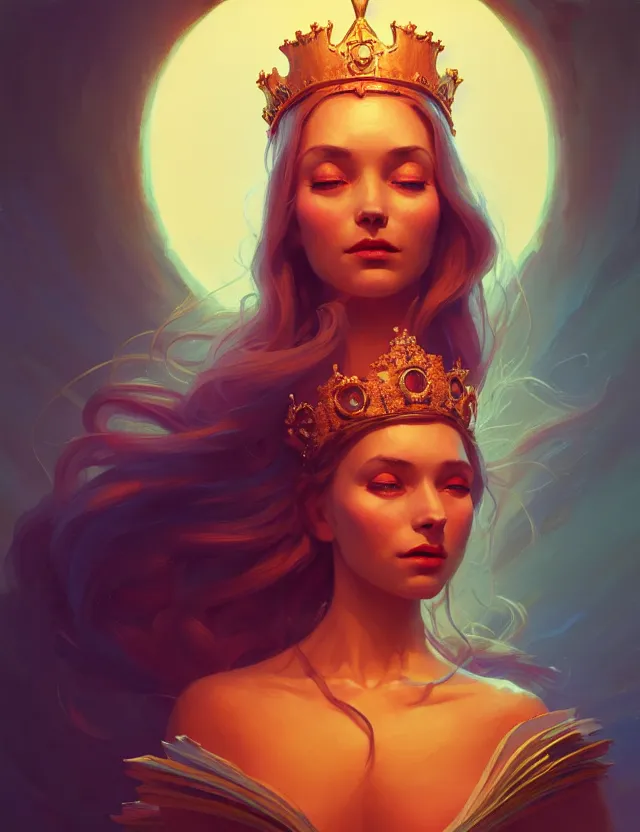 Image similar to close-up portrait of a goddess in crown, by Artem Chebokha by Anka Zhuravleva, Anato Finnstark and Alena Aenami, Angus McKie, Anton Fadeev, by Jesper Ejsing, by RHADS, Makoto Shinkai and Lois van baarle, ilya kuvshinov, rossdraws global illumination, octane render, unreal engine, cinematic counter light, high detail, octane render, 4k