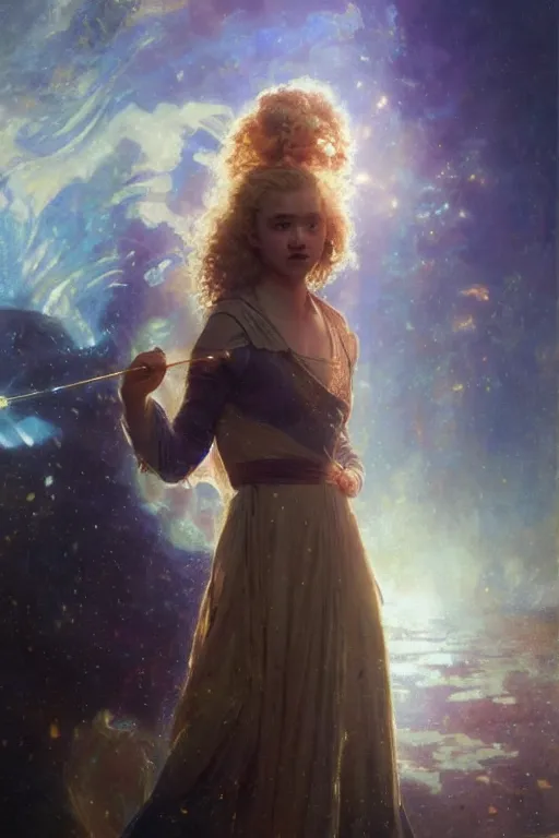 Image similar to julia garner as doctor who, radiant light, caustics, heroic, bright iridescent light, by gaston bussiere, bayard wu, greg rutkowski, maxim verehin bloom dramatic lighting