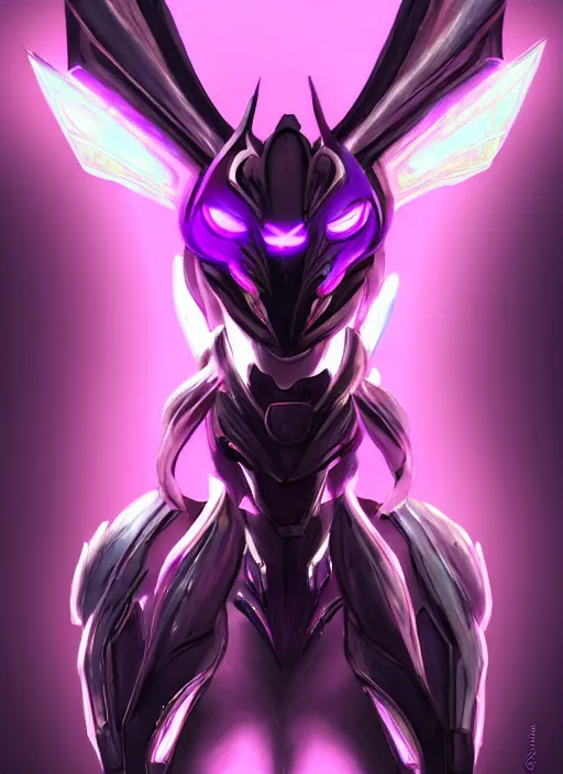 Image similar to cinematic goddess close shot, cosmic size beautiful stunning elegant hot giant robot mecha female dragon, sharp cyborg dragon head, metal ears, led glowing purple eyes, smooth fuschia skin, smooth silver armor, in space, epic proportions, macro, epic size, epic scale, furry art, dragon art, giantess art, warframe fanart, furaffinity, octane