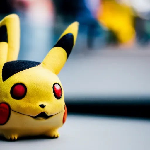 Image similar to high quality photo of pikachu, photography 4k, f1.8 anamorphic, bokeh, 4k, Canon, Nikon