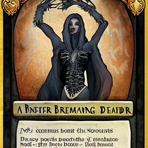 Image similar to a beautiful female necromancer raising the dead