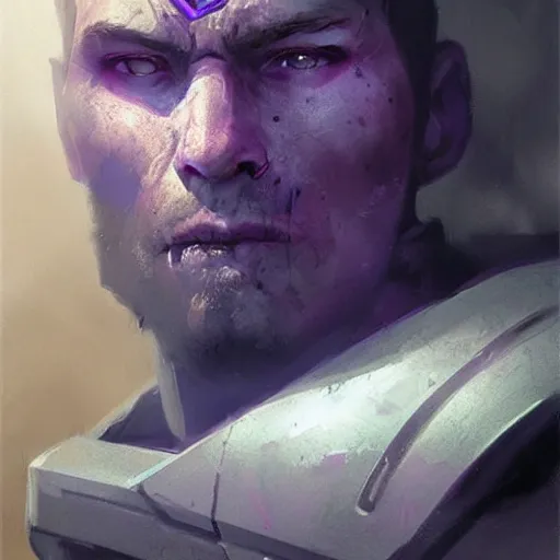 Image similar to concept art of a portrait by greg rutkowski, a soldier of the eternal empire wearing purple and white tactical gear, star wars expanded universe, smooth, sharp focus, artstation hq.