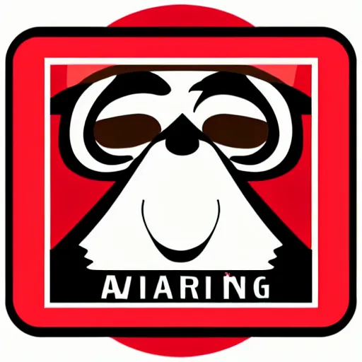 Prompt: a warning sign with a vector illustration of a monkey in a tuxedo crossed out by a red x,