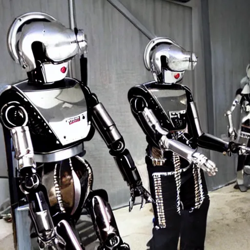 Image similar to humanoid robot metal band