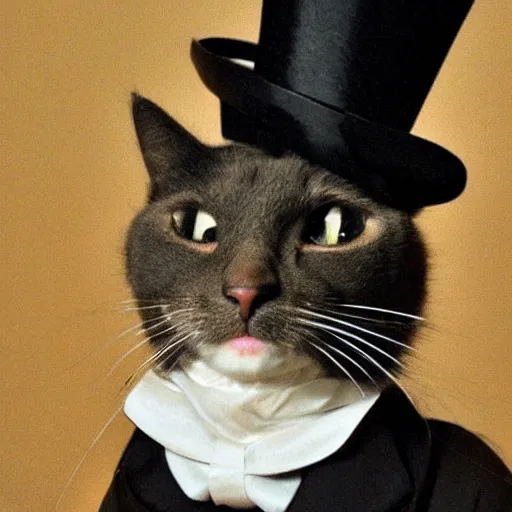 Image similar to cat with top hat