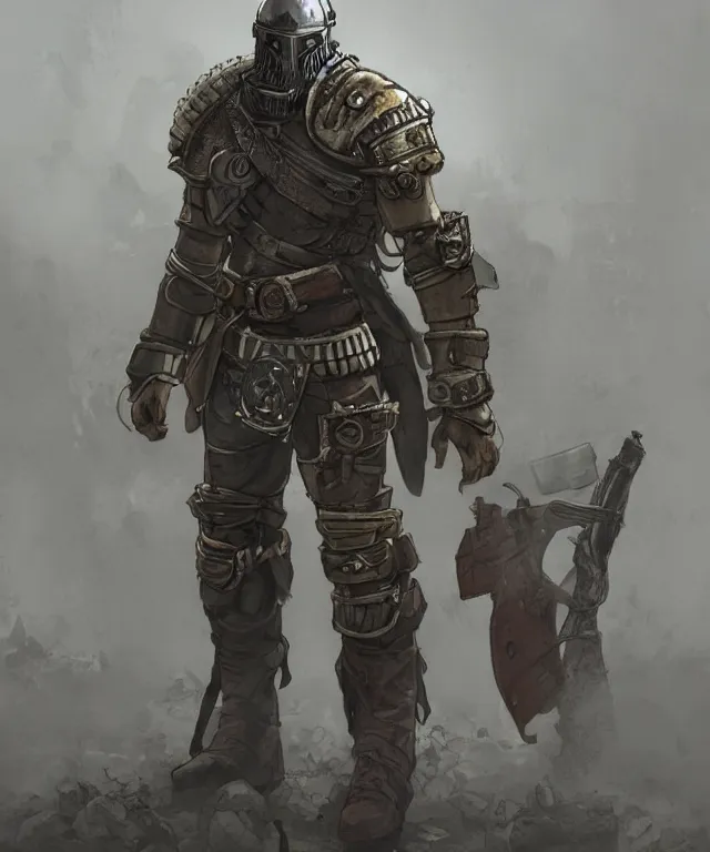 Prompt: full body character portrait of a post - apocalyptic knight in the style of pathfinder / fallout trending on artstation deviantart pinterest photorealistic hd 8 k highlights and shadow detailed high resolution