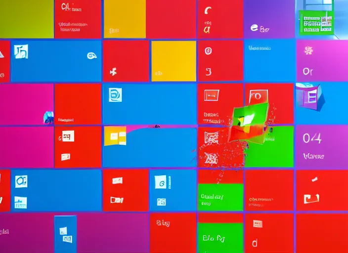 Prompt: the windows 1 1 wallpaper reimagined with neon and bright colours