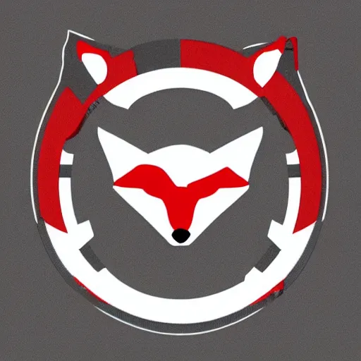 Image similar to military logo that involves foxes, white and red color scheme