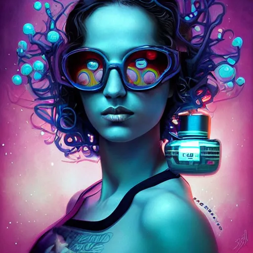 Prompt: lofi underwater biopunk instagram portrait, Pixar style, by Tristan Eaton Stanley Artgerm and Tom Bagshaw.