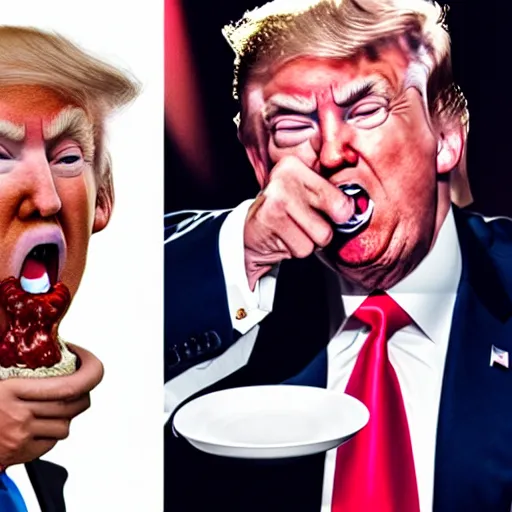 Image similar to donald trump eating a glizzy