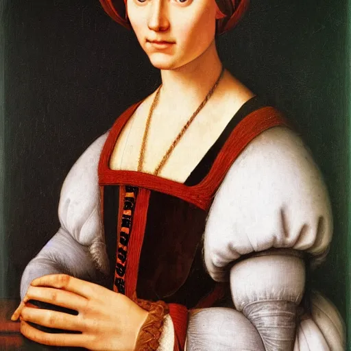 Image similar to portrait of a renaissance young woman