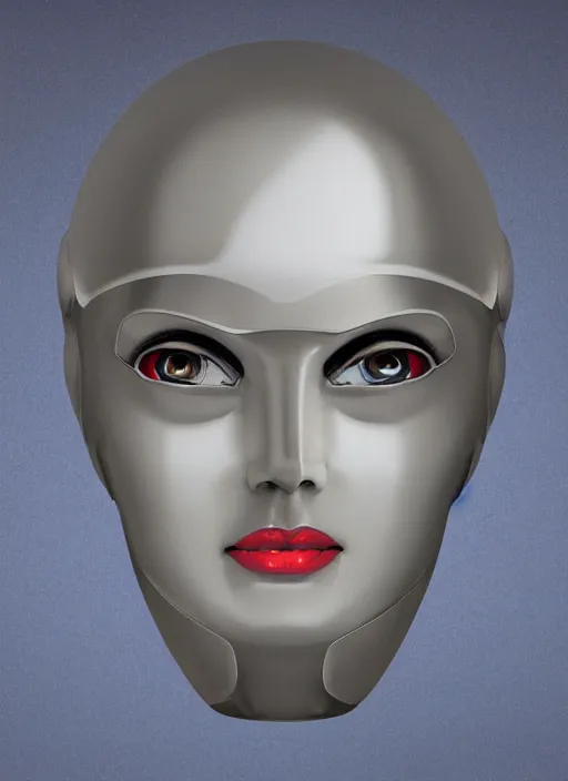 Prompt: portrait of robot queen sodium dome headlights for eyes