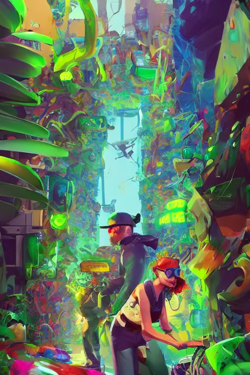 Prompt: 3 d render graffiti nature micro world fluo, art gta 5 cover, official fanart behance hd artstation by jesper ejsing, by rhads, makoto shinkai and lois van baarle, ilya kuvshinov, ossdraws