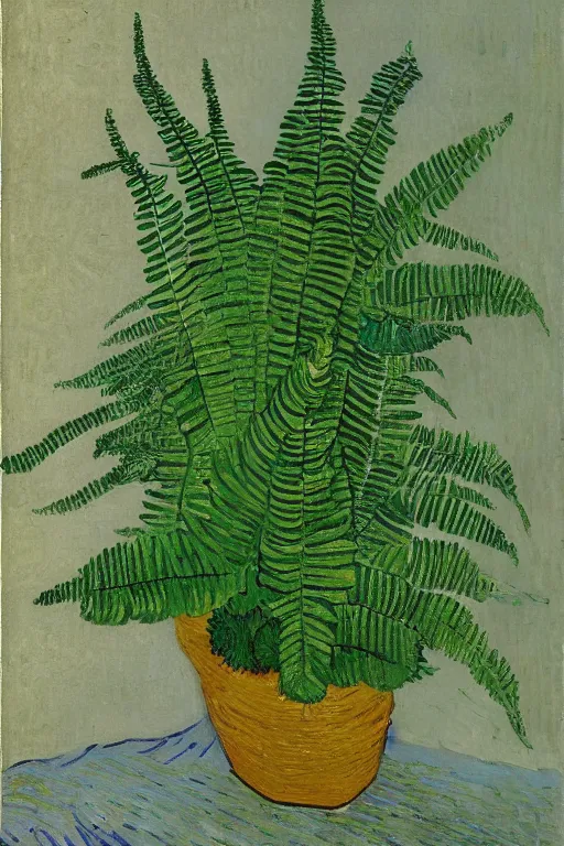 Prompt: painting of ferns by van gogh