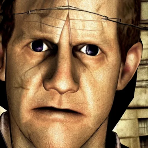 Prompt: close up photo of toby flenderson in silent hill streets, highly detailed, 4 k