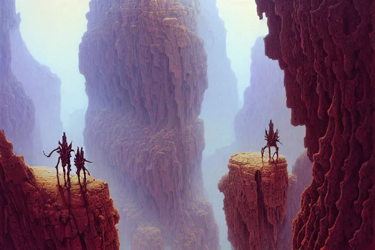 Prompt: a canyon made of giant skeletons, fantasy, sci - fi, intricate, elegant, dramatic lighting, highly detailed, lifelike, photorealistic, digital painting, artstation, concept art, smooth, sharp focus, illustration, art by beksinski and john blanche and paul dainton and albert aublet and artem demura and alphonse mucha