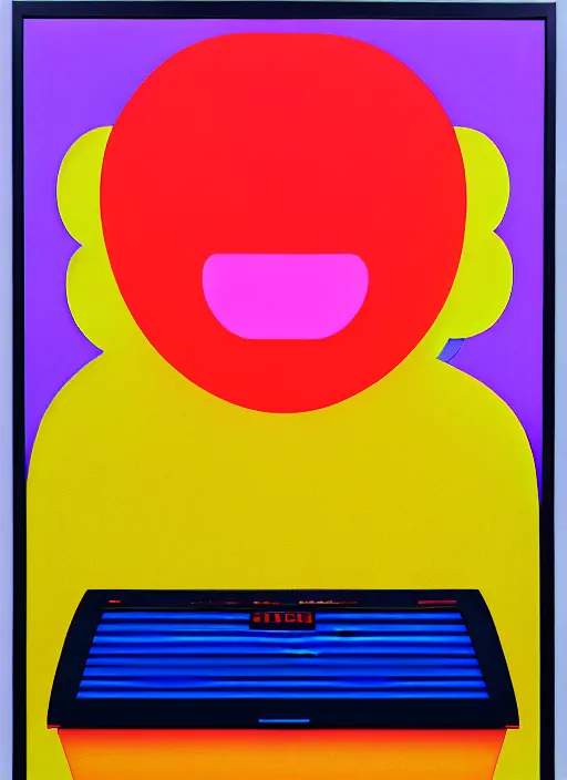 Prompt: old computer monitor by shusei nagaoka, kaws, david rudnick, airbrush on canvas, pastell colours, cell shaded, 8 k