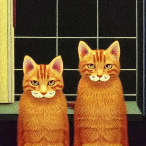 Prompt: two ginger cats, by quint buchholz