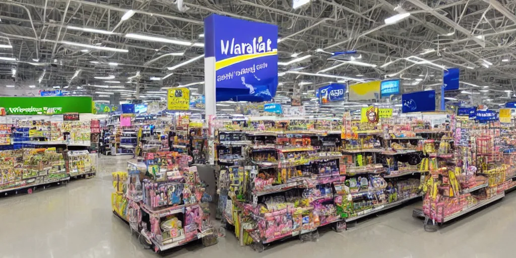 Image similar to WalMart in 3022, futuristic, sci-fi