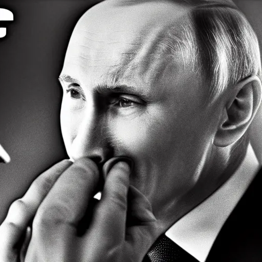 Image similar to cinematic portrait of putin sniffing coke using cocaine drugs high detailed 8 k insane detail