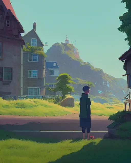 Prompt: painting of guernsey, detailed, by simon stalenhag, cory loftis, james gilleard, atey ghailan, makoto shinkai, goro fujita, studio ghibli, rim light, exquisite lighting, clear focus, very coherent, plain background, soft painting