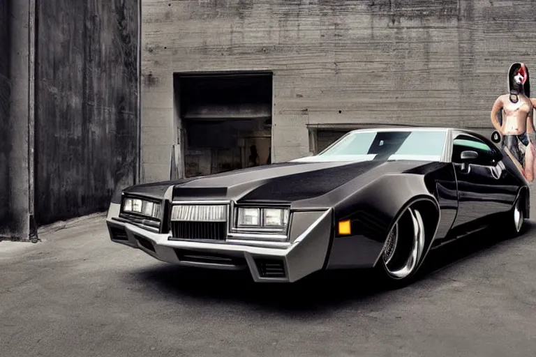 Image similar to cyberpunk version of a 1 9 7 2 buick riviera