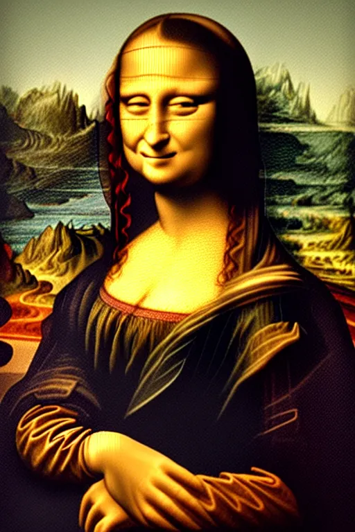 Prompt: mona lisa in the style of pointilism